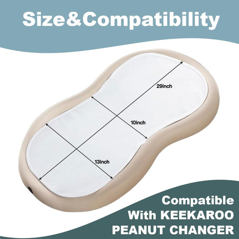 4-Pack (15"x26.5") Thicker Waterproof Changing Pad Liners - Ultra Soft & Absorbent for Baby, Fits Keekaroo Peanut