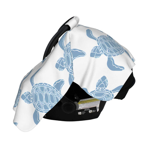 Hcpwzrf Swimming Blue Turtle Baby Car Seat Cover & Nursing Cover - Breathable Stretch Multi-Use Cover