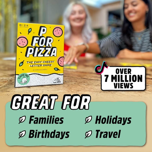 P for Pizza Board Game: Build a Giant Pizza Before Anyone Else Family Travel Game Great for Adults and Kids | Perfect for Holidays and Camping