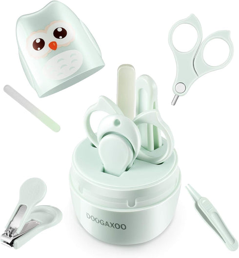 DOOGAXOO Baby Nail Clippers, 4-in-1 Safe Baby Nail Kit with Cute Case, Nail
