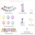 Bapukzy Set 1 First Birthday Decorations for Girl - Complete Party with High Chair Banner, Party Hat, Number Balloon