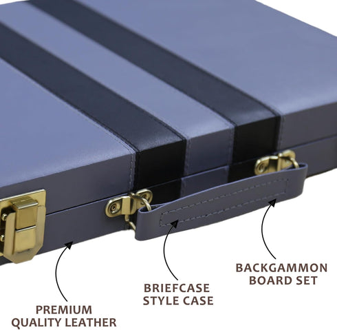 Backgammon Set Backgammon Set (15inch, - Classic Board Game with Premium Leather Case - Portable Travel Strategy Game