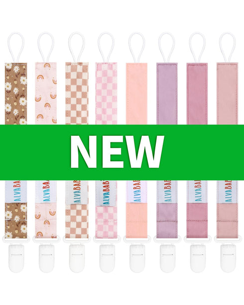 8 Pack 8DP17A ALVABABY Pacifier Clips Pacifier Binky Paci Holder Leashes for Baby Teethers