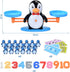 BAKAM Penguin Balance Scale & Number Counting Blocks, Montessori Math Games for Kids Ages 3-7