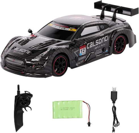 GoolRC Racing Drift RC Car, 1/18 Scale 4WD Remote Control Car, High Speed 28km/h for Adults and Kids (Black)