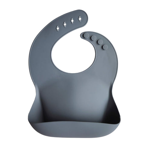 mushie Silicone Baby Bib | Adjustable Waterproof Bibs (Tradewinds)