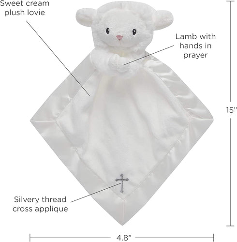 Baby Aspen Bedtime Blessings Lamb Lovie Security Blanket, Rattle, Newborn Toy, White, 1 Count (Pack of 1)