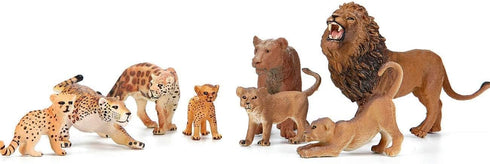 BOLZRA 14 Playset Safari Zoo Animals Figures Toys, Piece Realistic Jungle Animal Figurines, African Wild Plastic