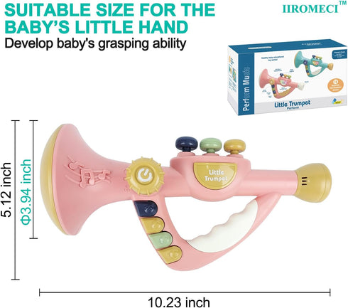 Musical Toys for Kids, Little Trumpet Toy for Toddlers, Educational Music Toy for Ages 1-3 (Pink)