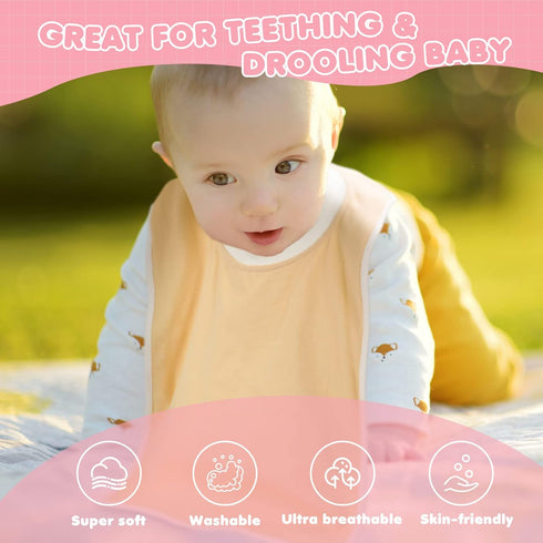 5 Newwiee Pcs Large Towel Bib Toddler for Baby Toddler Cloth Bib Soft Pullover Baby Absorbent Full Coverage Drooling