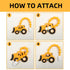 Set 3 (Bulldozer) Baby Food Grade Silicone Carrier Vehicle Teether Toy with Pacifier Clip Holder,Teething Toys Gift