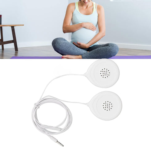 Shop Prenatal Belly Headphones for Women - Baby Heartbeat Monitor, Music Splitter & 12 Stickers - White.