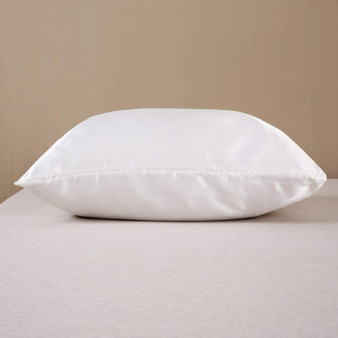 Silky Satin Toddler Pillowcases Set of 2, Ivory, 13"x 18", Super Soft Travel Pillow Covers with Envelope Closure