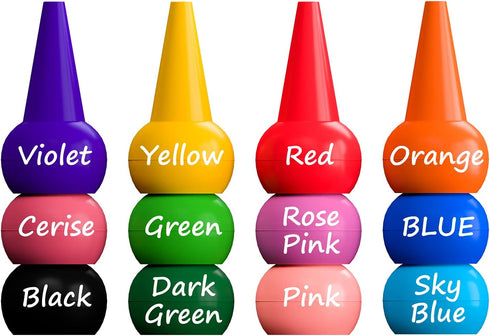 Gibot 12 Colors Palm Grip Crayons for Toddlers, Safe Stackable Toys for Kids, Boys and Girls