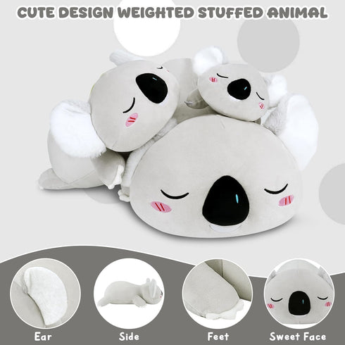 23.6 Inch TOYSYM Weighted Stuffed Animals Koala, Koala Plush with Weighted Beads, Cute Plushie Pillow Gifts for Adults