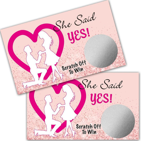 50 Pack She Said Yes Scratch Off Game, Engagement Proposal Cards for Couples, Bachelorette Party Ideas, Bridal Shower