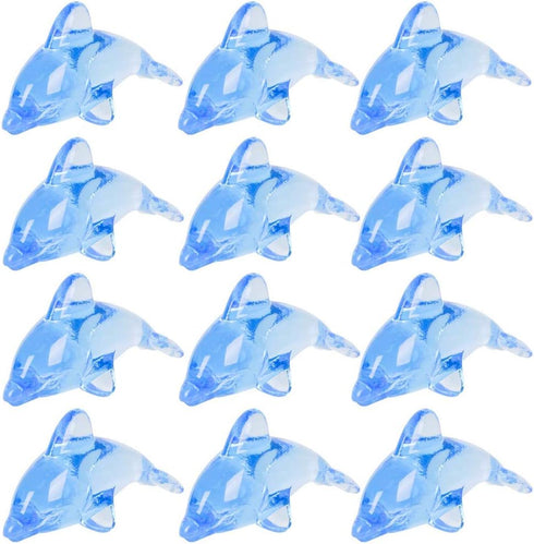ArtCreativity Acrylic Dolphin Cake & Cupcake Toppers - Set of 24 Mini 2 Inch Dolphin Figurines for Parties