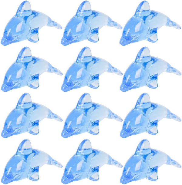 ArtCreativity Acrylic Dolphin Cake & Cupcake Toppers - Set of 24 Mini 2 Inch Dolphin Figurines for Parties