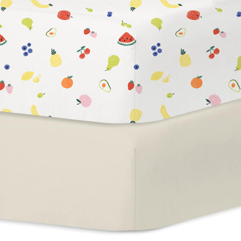 Little Grape Land Crib Sheets 2 Pack for Boys and Girls, Baby
