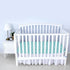 Biloban Crib Sheets Fitted, 2 Pack - Neutral Toddler Bed Sheets for Baby Boys and Girls, Grey & Aqua, 52”X 28”