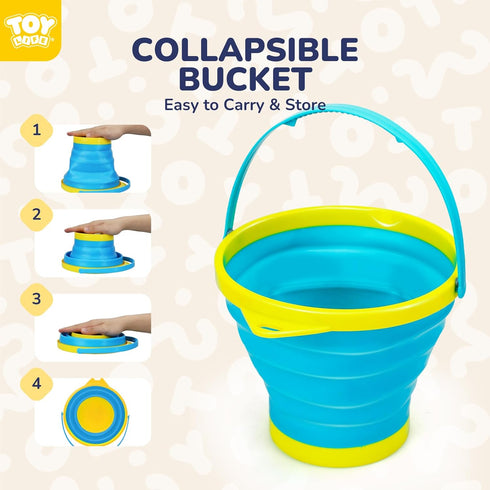 9 Pack Set 3 3 3 4-8 Summer TOY Life Sand Buckets Toys with Collapsible Beach Buckets Shovels and Rakes, Toddlers Beach