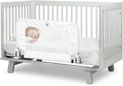 Salcod 33inch Universal Swing Down Crib Rail Guard, Convertible Crib Bed Rail for