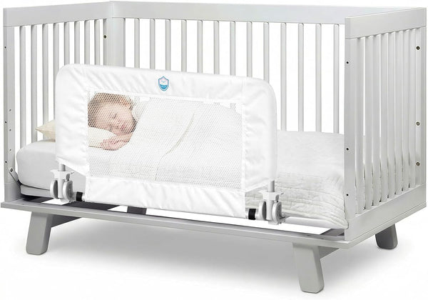 Salcod 33inch Universal Swing Down Crib Rail Guard, Convertible Crib Bed Rail for