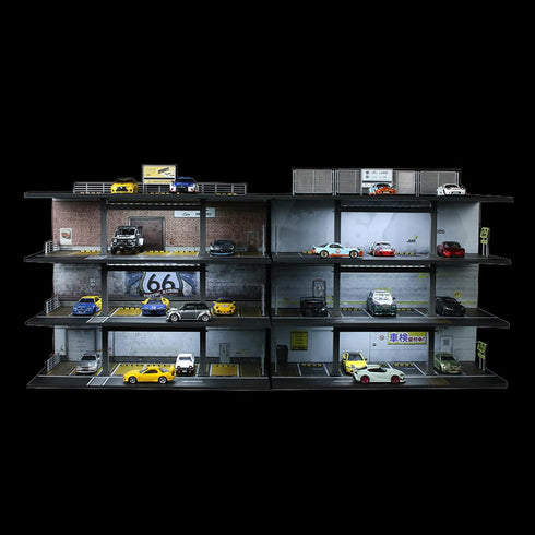 1/64 20 Scale Die-cast Model Car Display Case Organizer - Parking Garage Diorama Compatible with Hot Wheels Matchbox