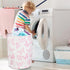 CLOCOR Pink Laundry Basket,Waterproof Nursery Hamper for Baby Girl ,Collapsible Storage Baskets for Girls Bedroom,Kids