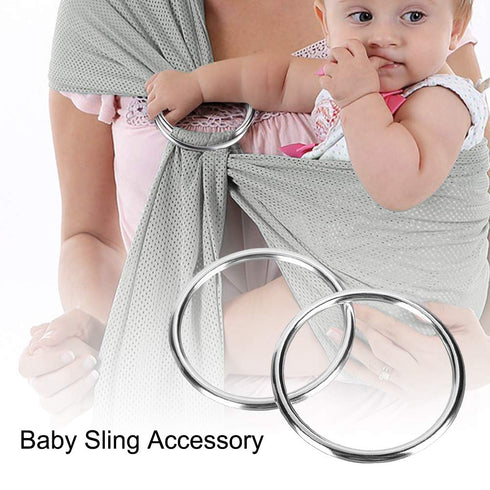 Accmor 3 inch Baby Sling Ring, Aluminium Wrap Rings, Soft Carrier Accessory for Infants & Toddlers (Bright Silver)