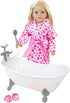Set 18" Sophia's Classic White Clawfoot Bathtub with Handheld Shower Head and Faucet Furniture for Dolls, White/Silver