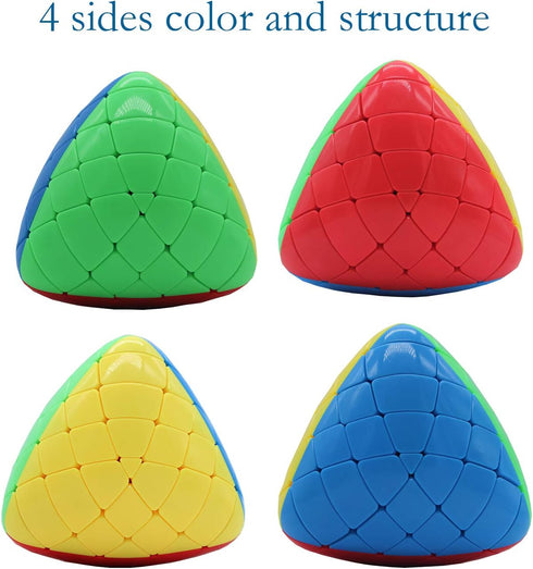 Willking Pyramorphix 5X5 Mastermorphix Megamorphix Stickerless Magic Speed Puzzle Cube, Pyramid-Shaped Brain Teaser