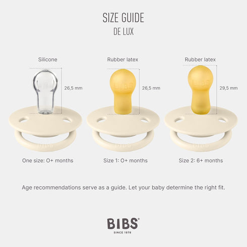 2-Pack Symmetrical BIBS Pacifiers OneSize | Soothers | BPA-Free Nipple | Made in Denmark | Dusty Blue/Steel Blue De Lux