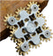 Pure Brass Fidget Spinner, Gears Linkage Toy for Focus Meditation, EDC, ADHD, 9 Gears, White
