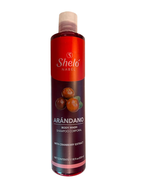 Shel NABEL 17.92 oz, Shelo Nabel Arandano Body Wash with Cranberry Extract, fl Red