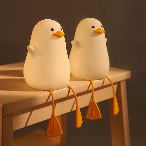 Attivolife Duck Night Light for Kids, Cute Silicone Lamp with Touch Control, Dimmable, USB Rechargeable LED Decor