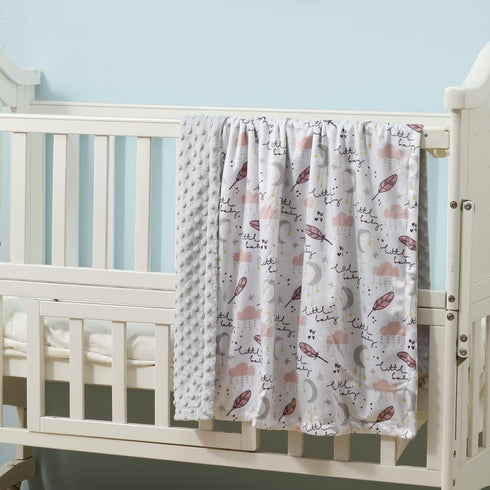 CREVENT Soft Plush Minky Baby Blanket for Girls, Sweet Dream 30x40 Inches, for Newborns and Toddlers Bedding Napping