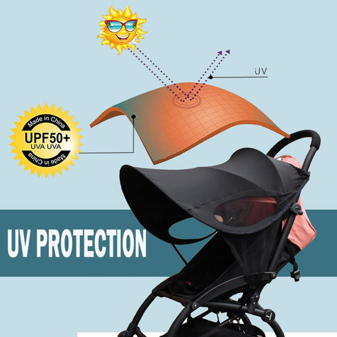 generic Universal Stroller Sun Cover UV Protection Baby Stroller Sun Shade Buggy Pram Sun Rain Shade Blackout Blind