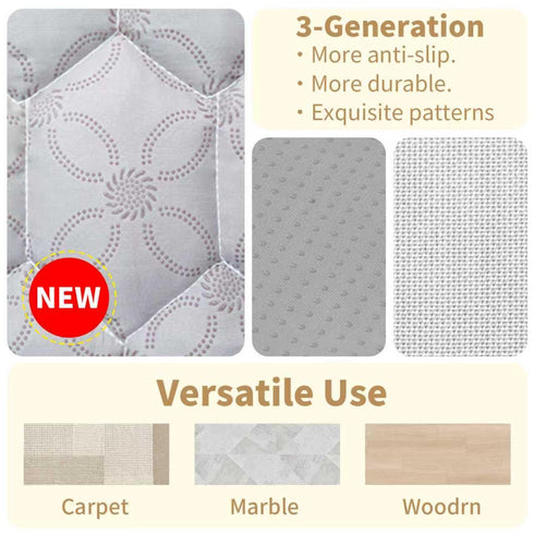 40x40 Baby Mat for Floor, Gentle Monster Cushioning Padded Round Baby Playpen Mat, Non-Slip and Machine Washable