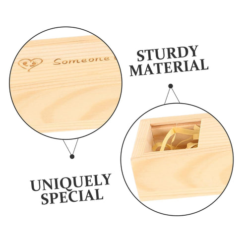 BESTOYARD Decorative Pregnancy Test Keepsake Box Wood Pregnancy Test Storage Case with Lid for Parents Cherish Memories