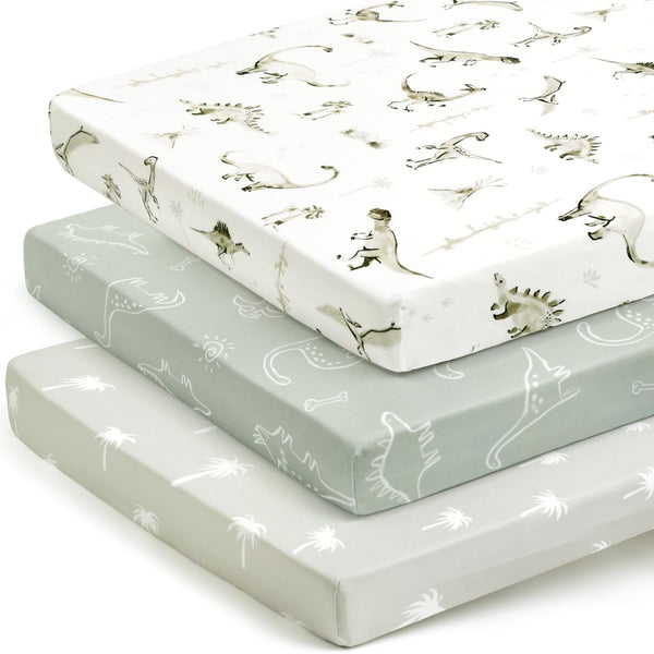 GRSSDER Pack n Play Sheets Fitted 3 Pack, Stretchy Ultra Soft Jersey