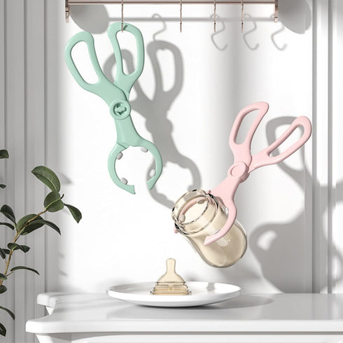 Baby Bottle Tong, Anti-Slip Pacifier Bottle Tongs, Silicone Baby Safety Bottle Holder, Scissor Design Multi-Functional