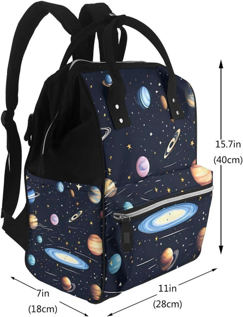 HCBPWVQA Backpack Daypacks Backpack Mommy The Solar Family Diaper Bag with Changing Pad and Pacifier Holder