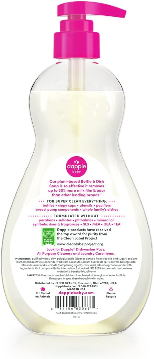 16.9 Oz (Pack 1) Dapple Bottle and Dish Soap Baby, Fresh Citrus, Fl of - Plant Based Dish Liquid for Dishes & Baby