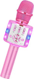 Amazmic Kids Karaoke Microphone with Lights, Birthday Gift for Girls and Boys Age 3-8 (Light Pink)
