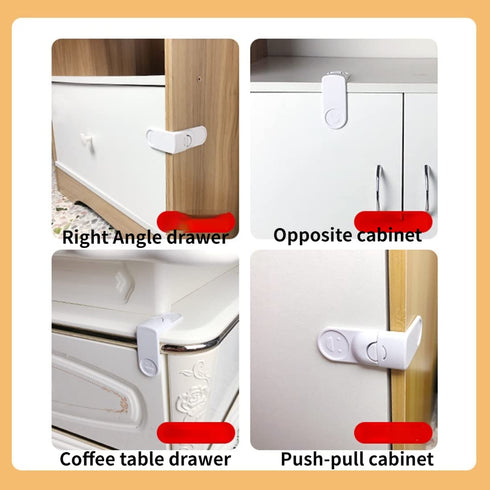 2 Pack Child Safety Refrigerator Lock - Anti-Opening Locks for Home Fridge Freezer Door with 3M Adhesive