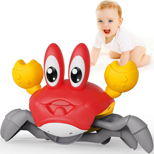 FunMission Crawling Crab Baby Toy, Infant Tummy Time Toys for 3-6 Year olds