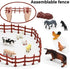 BOLZRA Mini Barn Farm Toys Playset, 66PCS Plastic Animals Figurines and Fence, Farmer Vehicle Toy Truck with Trailer