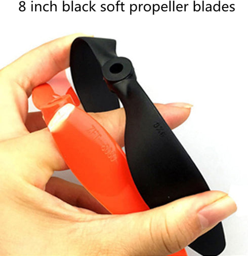 skrnrhrery 8060 8x6 3.17 10 Propeller for RC Airplane Quadcopter Black Soft Propeller Blades Fold Resistant with Shaft