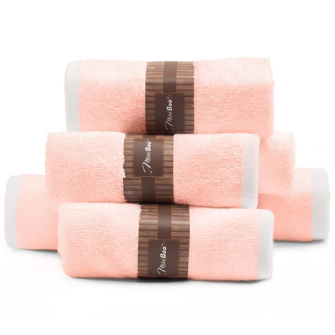 6-Pack MINIBOO Premium Baby Washcloths for Sensitive Skin - Extra Soft and Absorbent Viscose from Bamboo Face Cloths